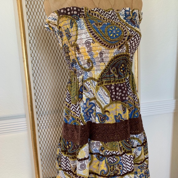 She's Cool Boho Tube Top Strapless Peasant-Large - Picture 3 of 8